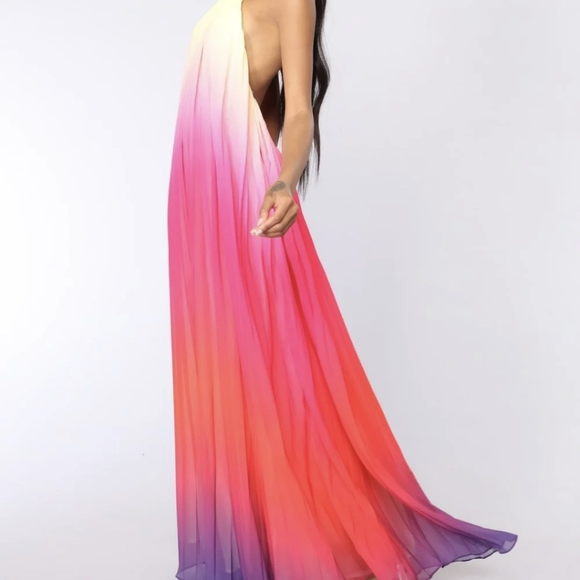 NWT Summer Ombre Sunset Vacation Maxi Dress S: Small-Medium - Picture 5 of 12